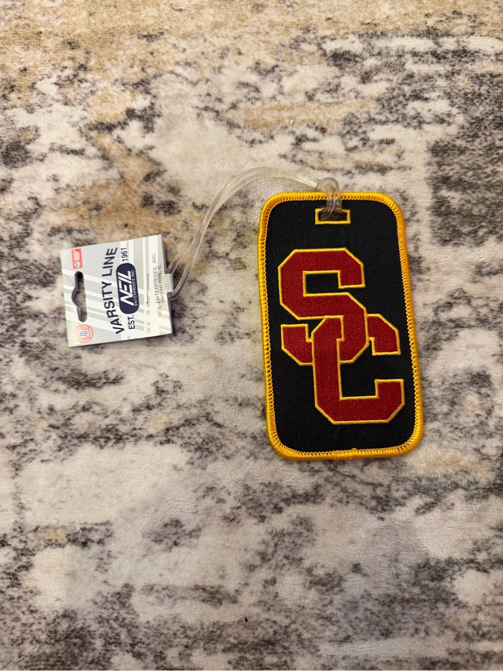 Varsity Black, Gold & Red USC Embroidered Luggage Tag